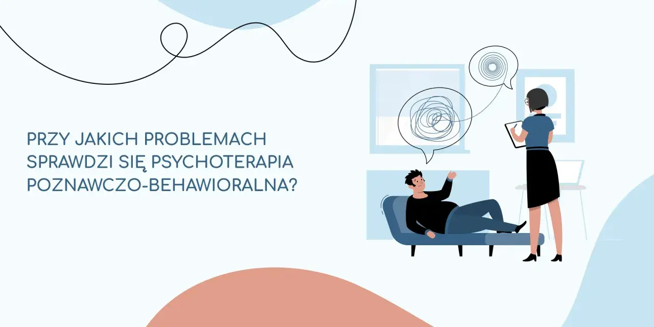 Terapia CBT pomaga uporządkować myśli. Pacjent leży na kozetce, a terapeuta notuje.